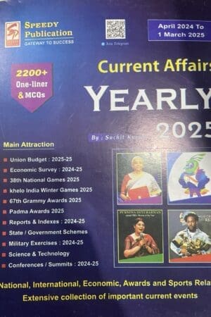 SPEEDY Publication April 2024 To 1 March 2025 Current Affaires Yearly 2200+ One-liner & MCQs By : Suchit Kumar 2025 Main Attraction Union Budget: 2025-25, Economic Survey